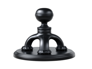 Creative office desk stamp tool modern workspace product display. Isolated on transparent background, png.