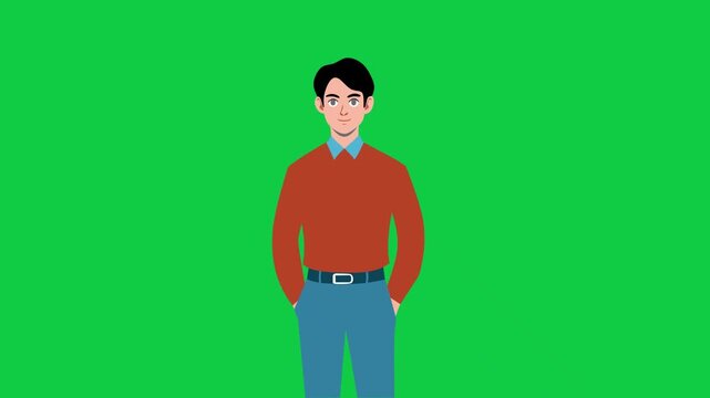 a millennial man with an attractive appearance with sparkling lights and a green screen background.