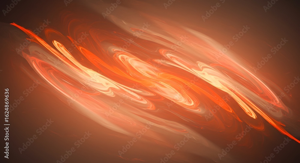 Poster abstract swirling orange and white light patterns creating a dynamic and fiery visual effect on dark