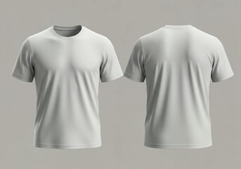 Blank White T-Shirt Mockup Front and Back for Clothing Design and E-commerce Display