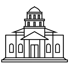 Minimalist Building Icon – Clean Line Art Vector Design