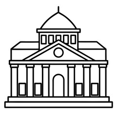 Minimalist Building Icon – Clean Line Art Vector Design