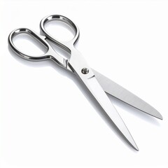Obraz premium Pair of metal scissors, angled