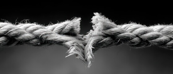 Broken rope symbol of a broken connection
