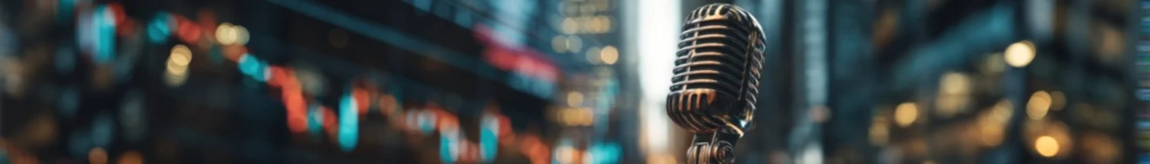 Microphone in a city night © artbot