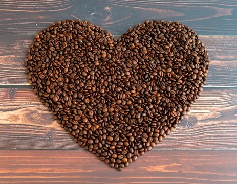 A coffee beans heart  - Powered by Adobe
