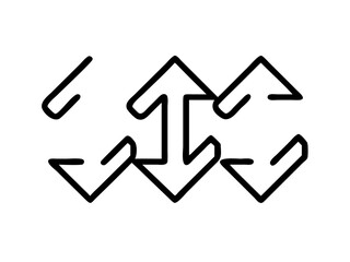Dynamic flow chart depicting interconnected growth and expansion. A graphic illustration of multiple directional arrows converging and diverging, suggesting interconnected growth, expansion, and multi