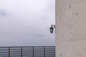 lamp attached to the lighthouse column on the outdoor observatory