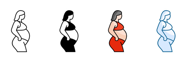 Expectant Mother Icon Set Multiple Style Collection