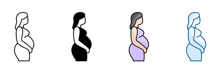Baby Bump Icon Set Multiple Style Collection