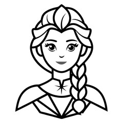 Model girl vector outline 