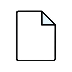 Minimal Document Icon – Light Blue Folded Corner on Blank Page for Digital Content and UI Design