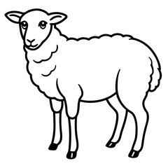 Minimal Eid Qurbani Sheep Line Art