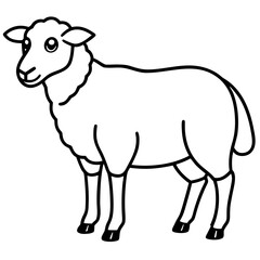 Minimal Eid Qurbani Sheep Line Art
