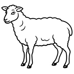Minimal Eid Qurbani Sheep Line Art