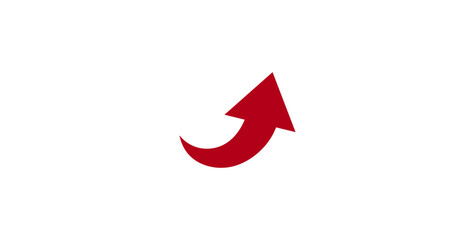 上昇、上方向を指す矢印、シンプルイラスト