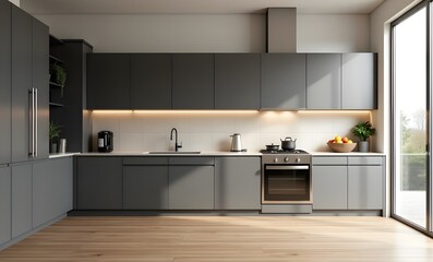 Bright and Functional Interior of Modern Kitchen