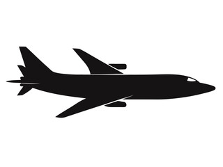 Airplane  icon,Airplane  black silhouette vector on white background