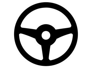 car Steering wheel  icon,Steering wheel  black silhouette vector on white background