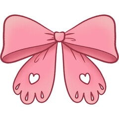 Pink bow ribbon fabric knot gift present decoration celebration holiday valentine heart tie coquette