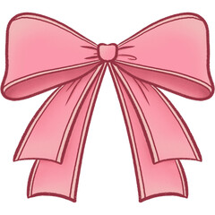 Pink bow ribbon fabric knot gift present decoration celebration holiday valentine heart tie coquette