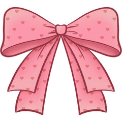 Pink bow ribbon fabric knot gift present decoration celebration holiday valentine heart tie coquette