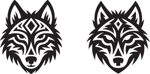 Tiger Lion and Wolf Tribal Head Tattoo Vector Design.