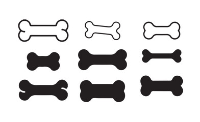 Dog bone icon symbol, Dog bone silhouette  flat design, vector illustration eps 10.