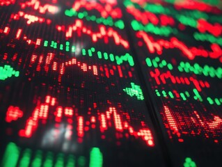 Stock market data on a digital display