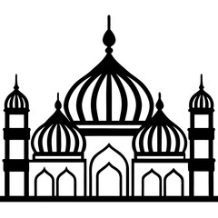 Minimal Mosque Dome Line Art