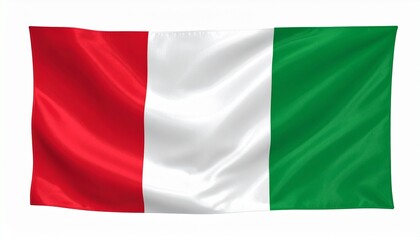 Obraz premium Italy national flag with vertical red, white, and green stripes mounted on a pole with golden finial, symbolizing unity, peace, and national pride.