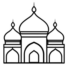 Minimal Mosque Dome Line Art