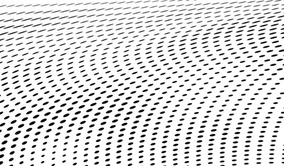Abstract halftone wave dotted background. Halftone twisted grunge pattern, dot, circle.  Vector modern optical halftone pop art texture for poster, business card, cover, label mock-up, sticker layout