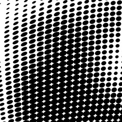 Abstract halftone wave dotted background. Halftone twisted grunge pattern, dot, circle.  Vector modern optical halftone pop art texture for poster, business card, cover, label mock-up, sticker layout