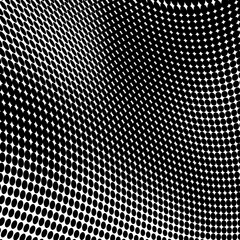 Abstract halftone wave dotted background. Halftone twisted grunge pattern, dot, circle.  Vector modern optical halftone pop art texture for poster, business card, cover, label mock-up, sticker layout