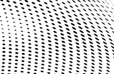 Abstract halftone wave dotted background. Halftone twisted grunge pattern, dot, circle.  Vector modern optical halftone pop art texture for poster, business card, cover, label mock-up, sticker layout