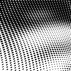 Abstract halftone wave dotted background. Halftone twisted grunge pattern, dot, circle.  Vector modern optical halftone pop art texture for poster, business card, cover, label mock-up, sticker layout