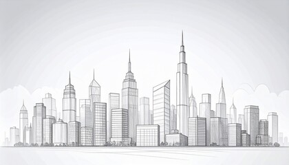 Obraz premium Sketched city skyline