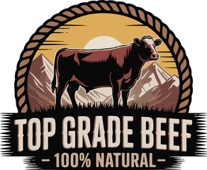 vector illustration of a black horse with label