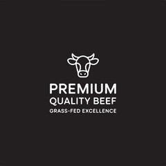 Minimalist Premium Beef Logo with Cow Head Icon