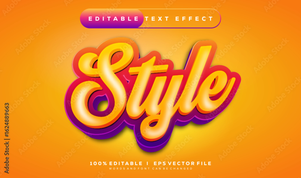 Poster style vector text effect with modern style design