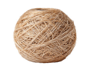 Crafting with natural twine diy projects at home indoor close-up. Isolated on transparent background, png.