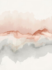 Obraz premium rosegold gray watercolor blend background 14