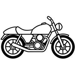Obraz premium Minimal Spoke Motorbike Side View line art