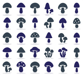 Mushroom Icon Set Vector Mushrooms.