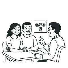 Obraz premium Couple Consulting with a Doctor about Fertility. IVF treatment concept