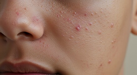 Skin Imperfections: Close-Up of Facial Acne