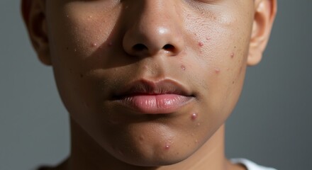Skin Imperfections: Close-Up of a Young Person's Face