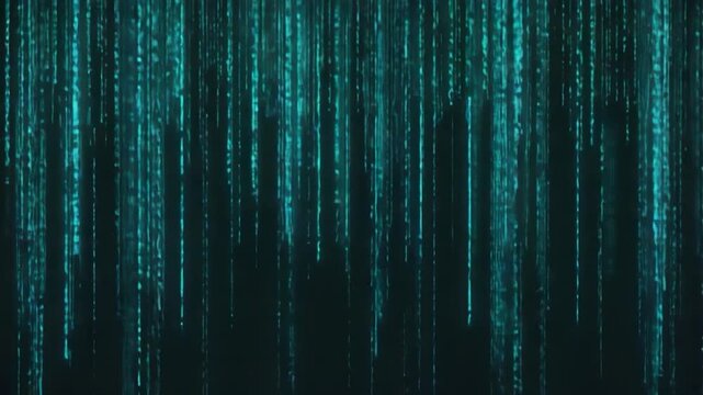Abstract digital code falling