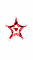 vibrant star shaped red heart illustration perfect for conveying love and passion in digital art and design creativity